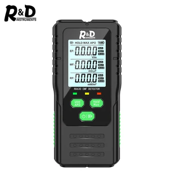 R&D RD630 Electromagnetic Field Radiation Detector Tester EMF Meter Multi-function Handheld Portable Radio Frequency Meter Warn