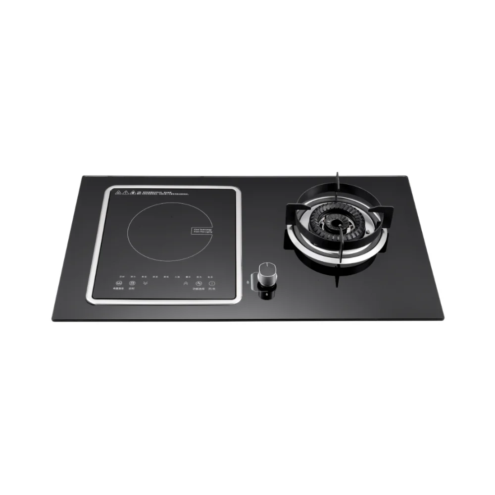 2-Burner Smart Combo Stove - Built-in/Table Top Gas & Electric Cooktop, China Design Electronic Control for Household Kitchen