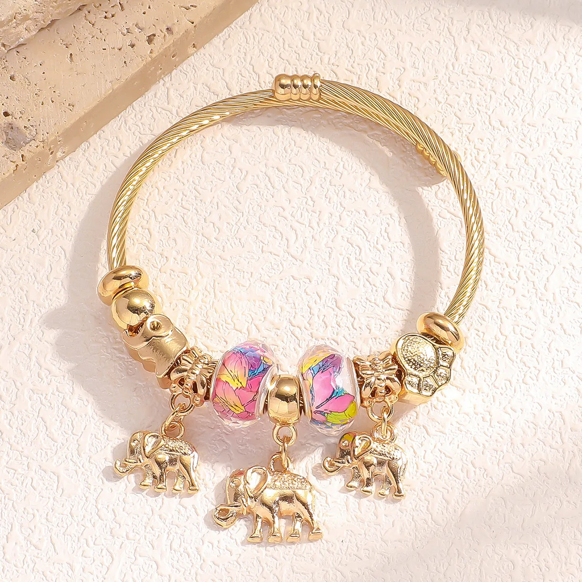 

1PC Fashion Women's Stainless Steel Multi Element Accessory Pan Family Bracelet Suitable for Daily Wear, Party and Festival Gift