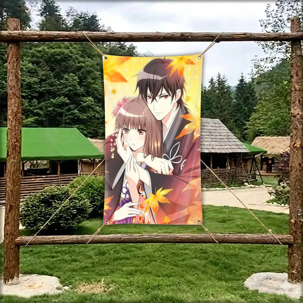 Ogre-Bride Yuzu Fantasy Anime  Flag Tapestry Banner for Bedroom Living Room Outdoor Camping Custom Supported