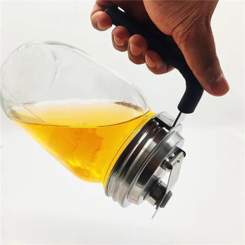 

4Pc Stainless Steel Wide Mouth Mason Jar Flip Prouting Spout Lids With Handle For Wide Mouth Mason Jars