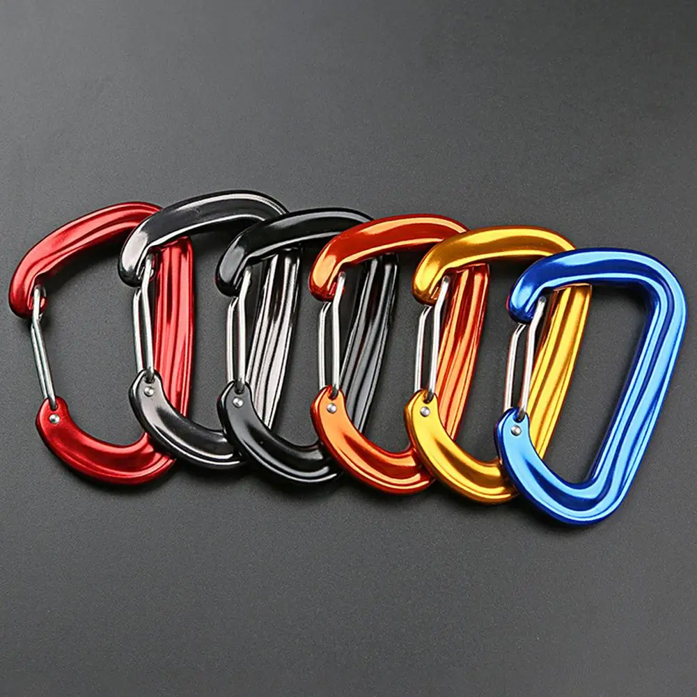 

16KN Climbing Carabiner D Shape Mountaineering Buckle Hook Aluminum Alloy Hiking carabiners for climbing Camping Equipment