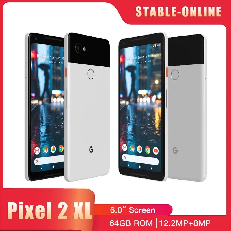 Google Pixel 2XL 4G Mobile Phone 6.0'' NFC 4GB RAM 64GB/128GB ROM Cellphone 12.2MP+8MP Camera GPS Android Smartphone