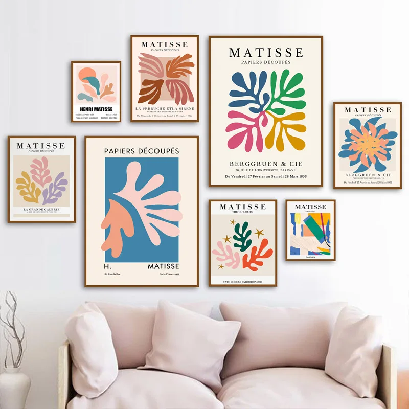 Matisse Poster Coral Leaves Flowers Abstract Plant Canvas Painting Nordic Room Wall Art Prints Picture For Hoom Decoration