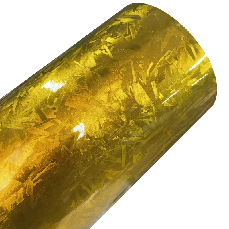 Premium Gloss Chrome Gold Forged Carbon Vinyl Wrap Roll DIY selbstklebende Aufkleber Automotive Car Wrapping Folie