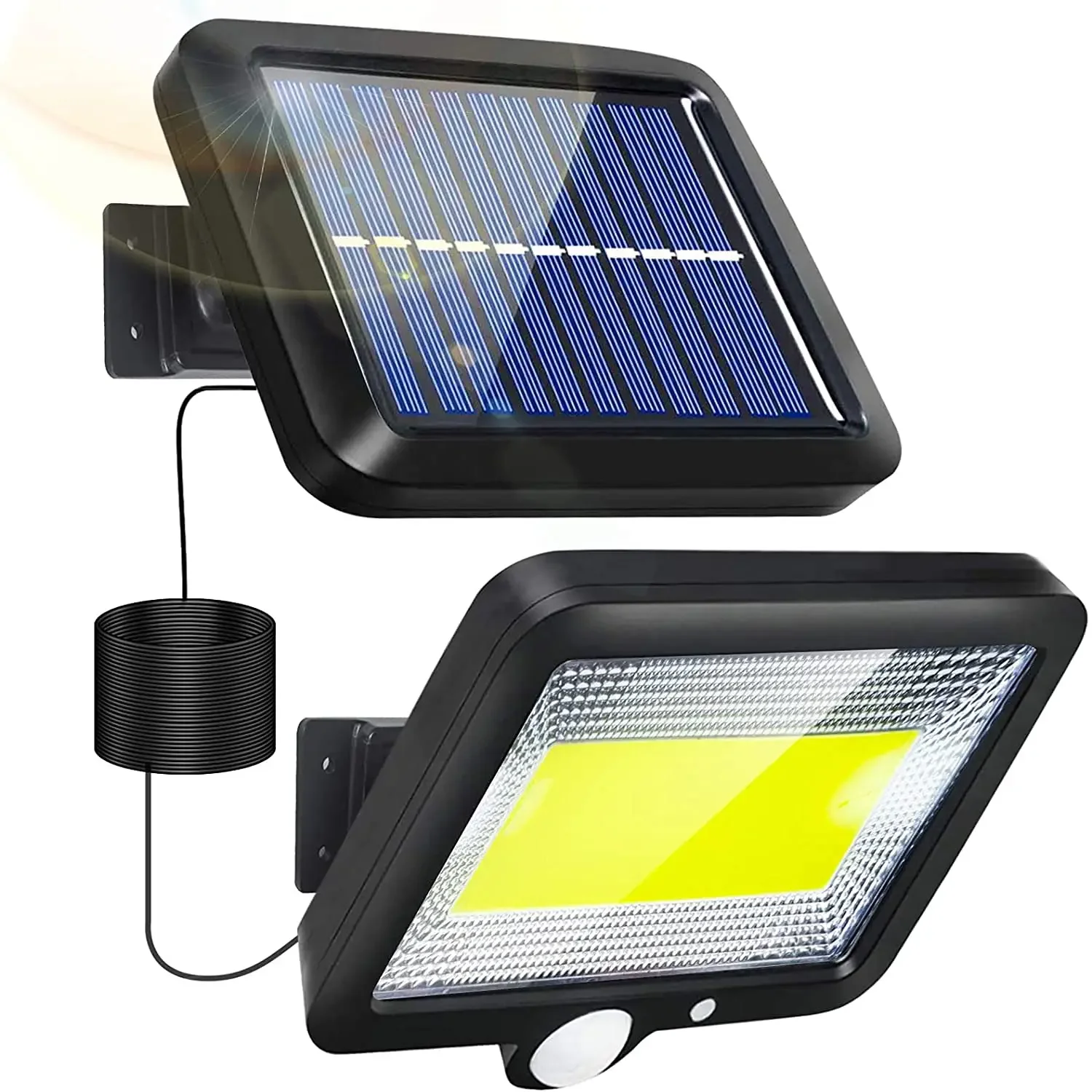 Solar Lights Outdoor 100 COB Solar Security Lights Motion Sensor Lights 120º Wide Angle Waterproof Wall Lamp for Garden Garage