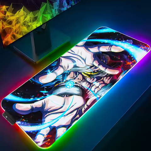 Mouse Pad RGB Dragon Ball Gaming Accessories Gabinete Gamer PC Computer Desk Mat Backlight Keyboard Tablet Anime Mousepad LED