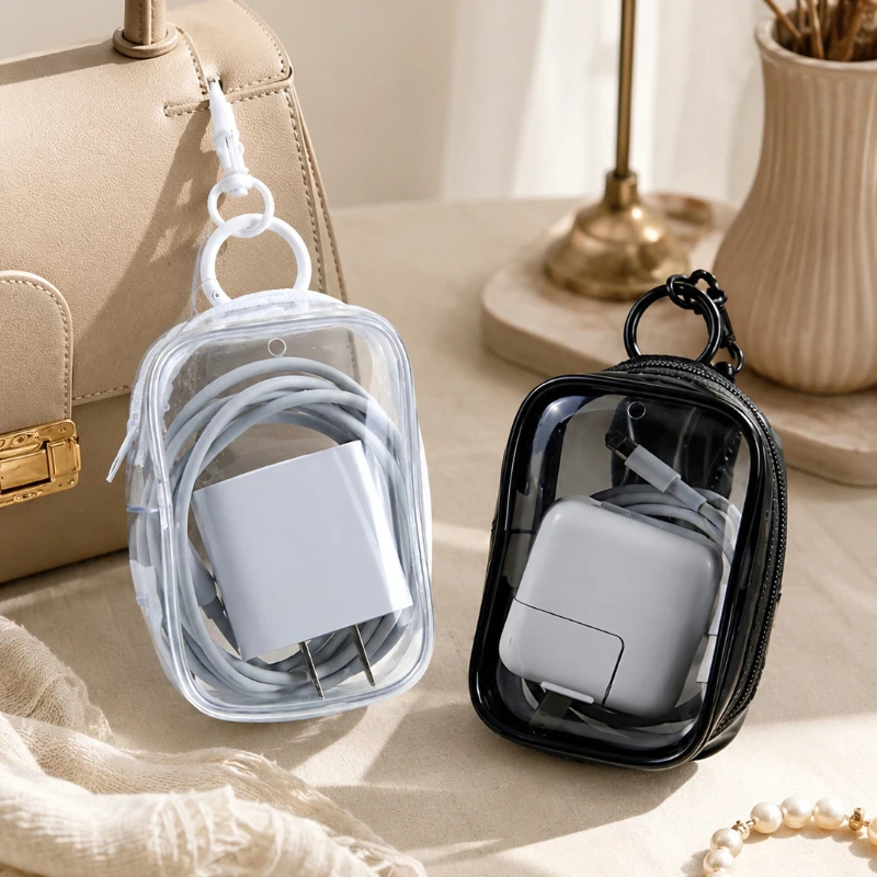 Electronics And Gadgets With A - Mini Clear PVC Electronic Storage Bag