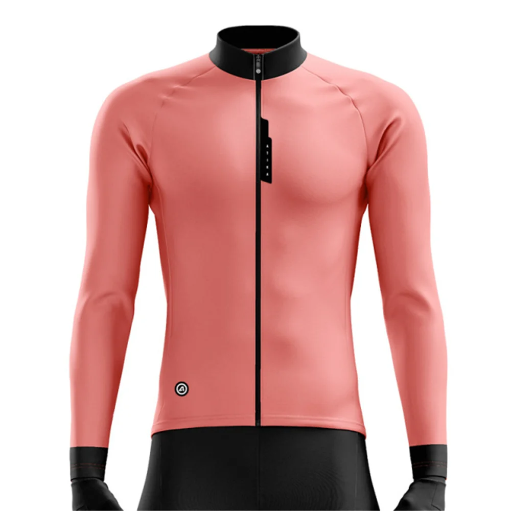 【セール中】Atika サイクリングジャケット冬サーマルフリースサイクリングジャージ男性長袖ホット暖かいソフト起毛通気性自転車服