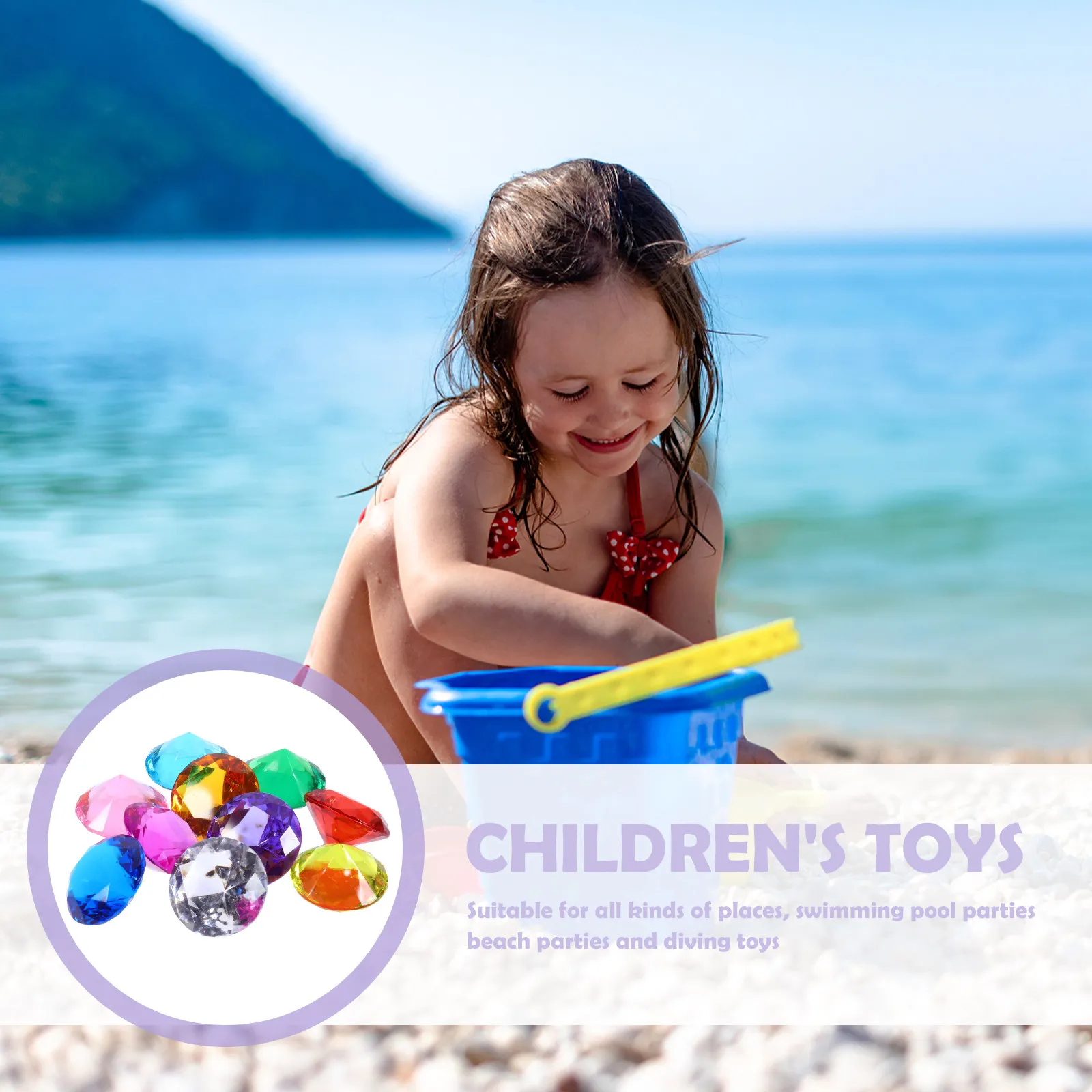 

10 шт. акриловых цветных страз для детского творчества, аксессуары для рукоделия, украшения для девочек, декор для вечеринок и бассейнов