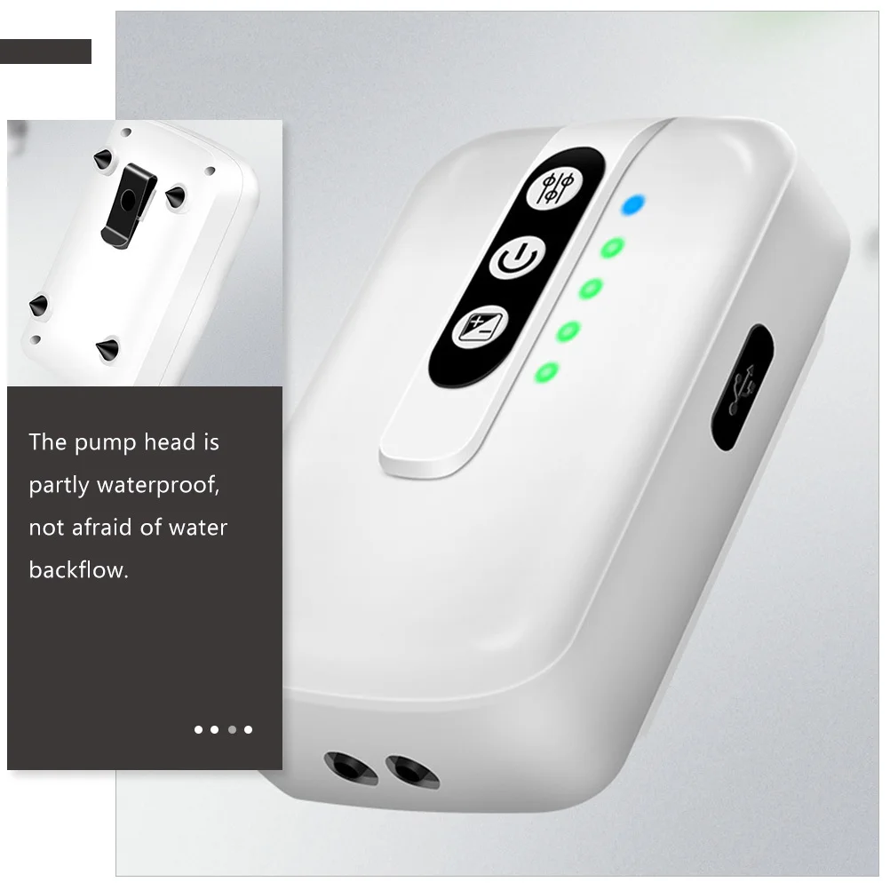 

1 Set Aquarium Air Pump Usb Charging Waterproof Oxygen Aerator For Fish Tank Stable Bubble High Efficiency Dc Ac