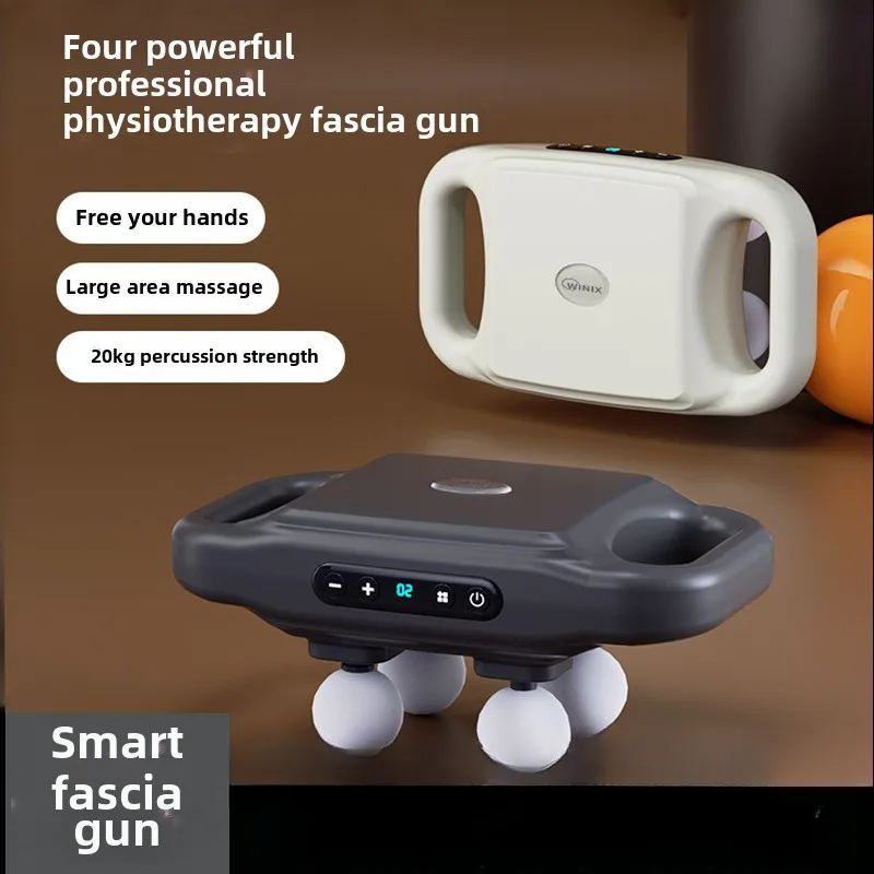 

Fascia Gun Muscle Relaxation High Frequency Four Head Massager Body Depth Electric Physiotherapy Instrument Myofascial Gun