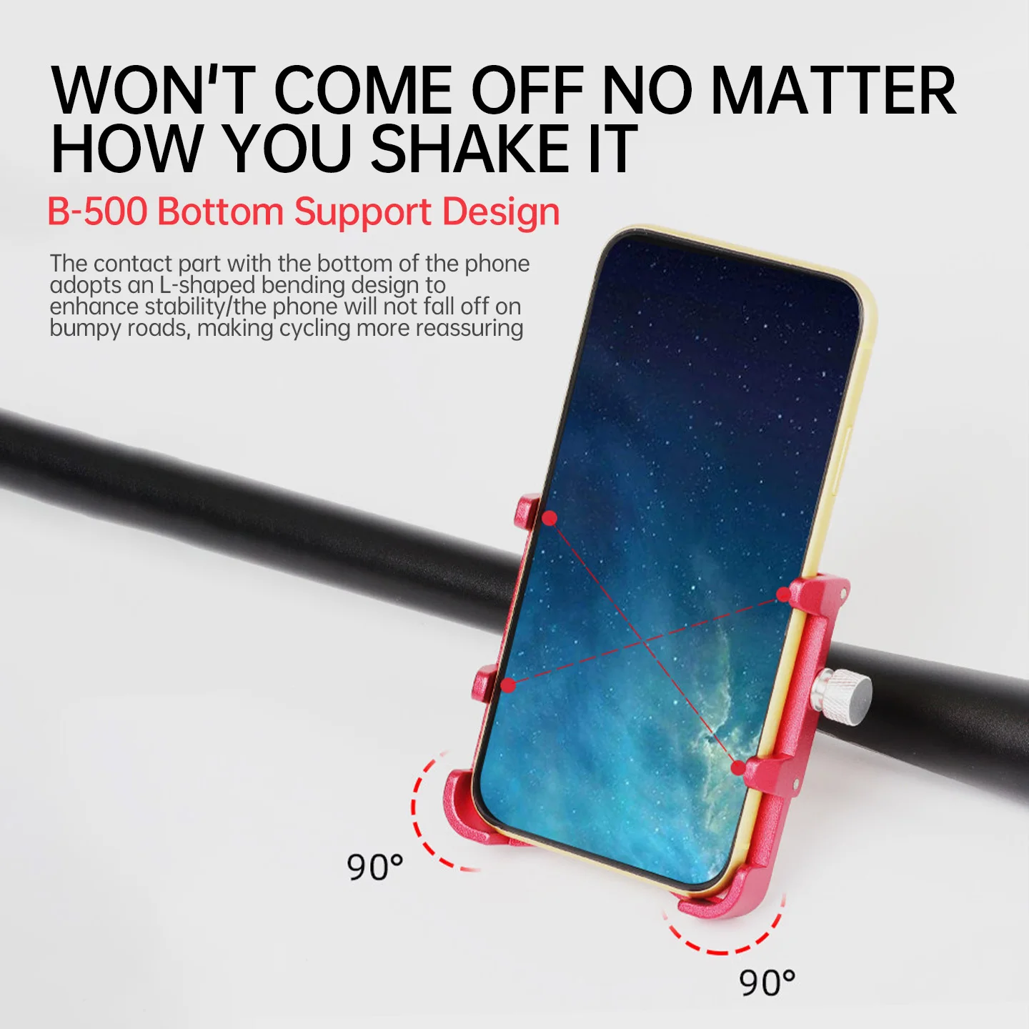 BLOOKE Universal Electric Vehicle Phone Mount for Bikes & Delivery Motorcycles - Navigation Bracket Road Mountain Folding Compat