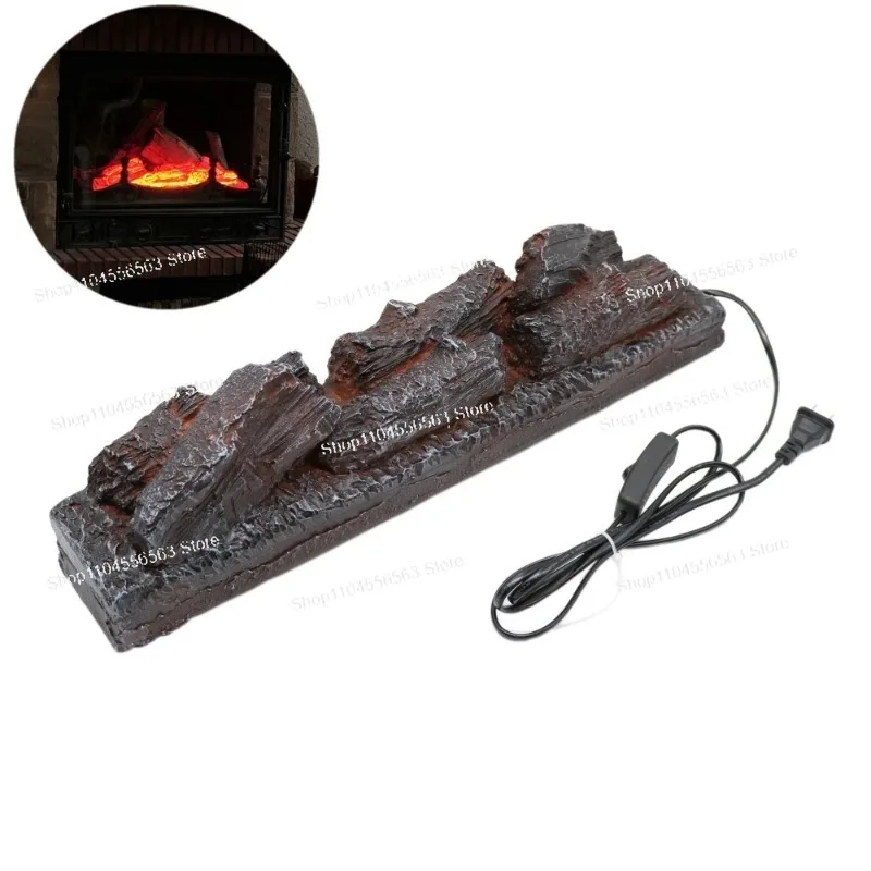 Electric Simulation Charcoal Flame Lamp – Fake Firewood Fireplace Decoration, LED Flameless Lantern for Home or Prop Use