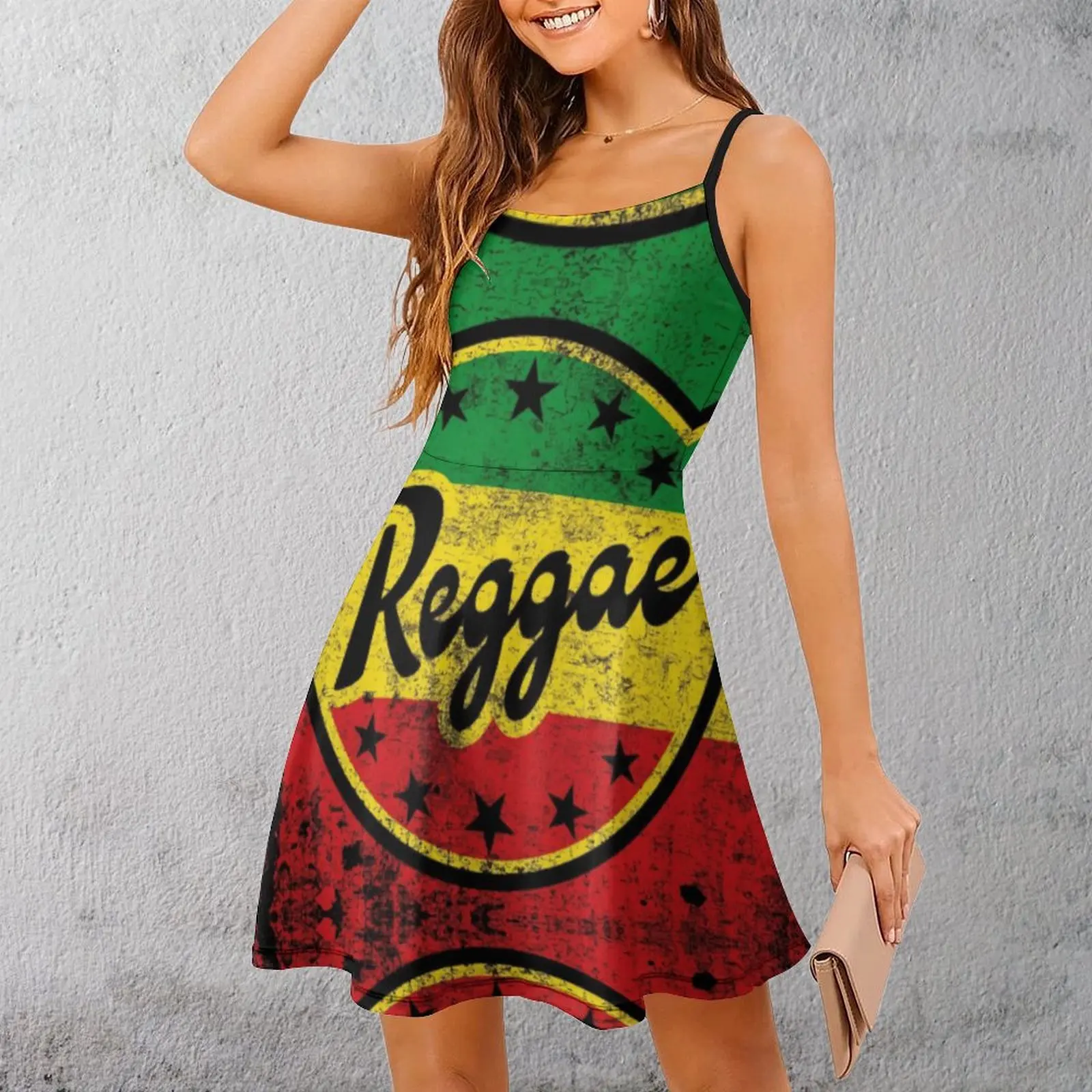 Vestido exótico para mujer, vestido de Reggae, bandera Rastafari, colores de bandera de Reggae, Honda para mujer, lindas fiestas, novedad divertida