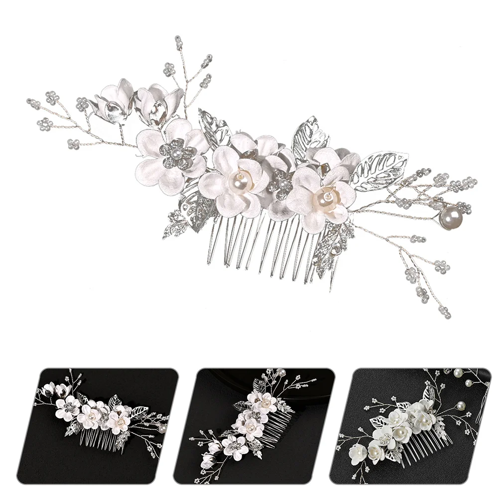 10Pcs Zinc Alloy Bridal Headpiece Crystal Floral Hair Comb Wedding Hair Accessory Elegant Bridal Headdress for Women Girls