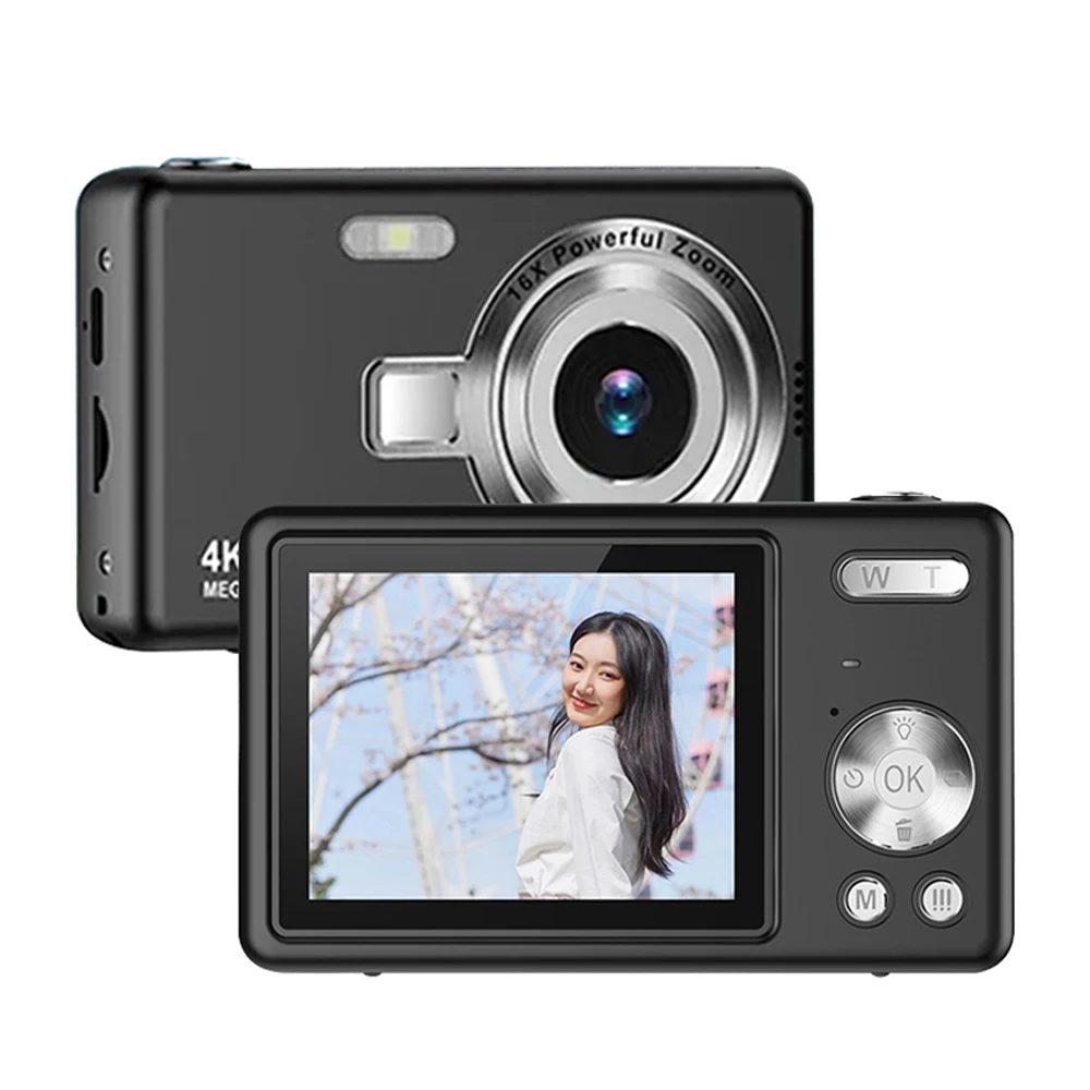 50MP 4K Digital Camera Video Camera 2.4 Inch Screen 16X Digital Zoom Anti-shake Face Detection detection Self Timer Video Cam