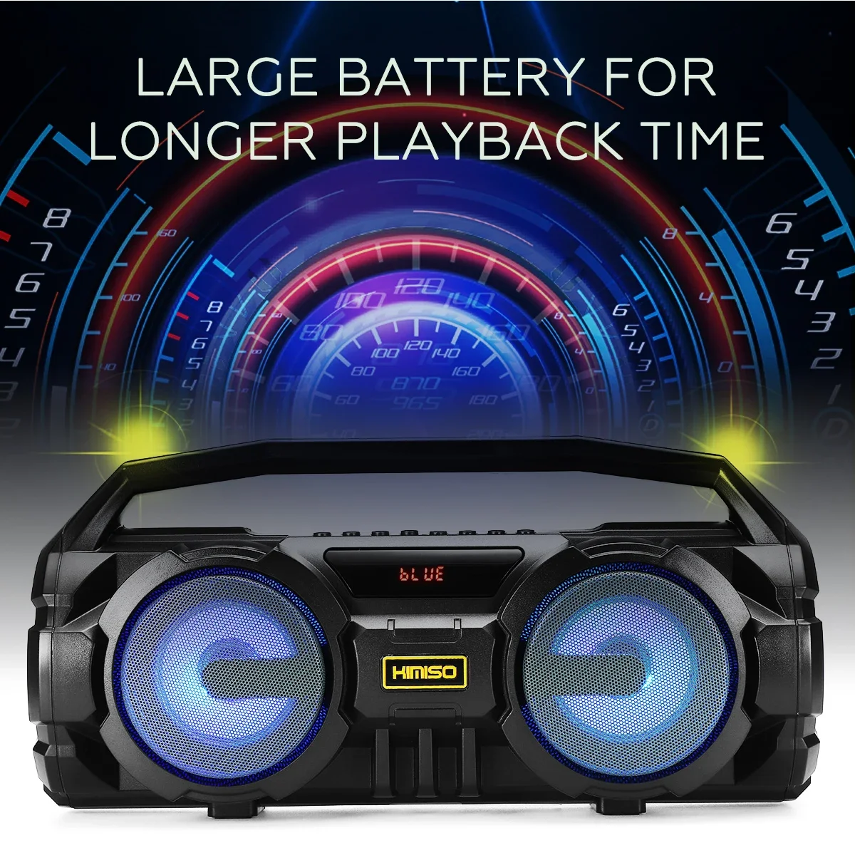 مكبر صوت بلوتوث 5.0 محمول 10 وات ستيريو باس ملون بإضاءة LED مع ميكروفون