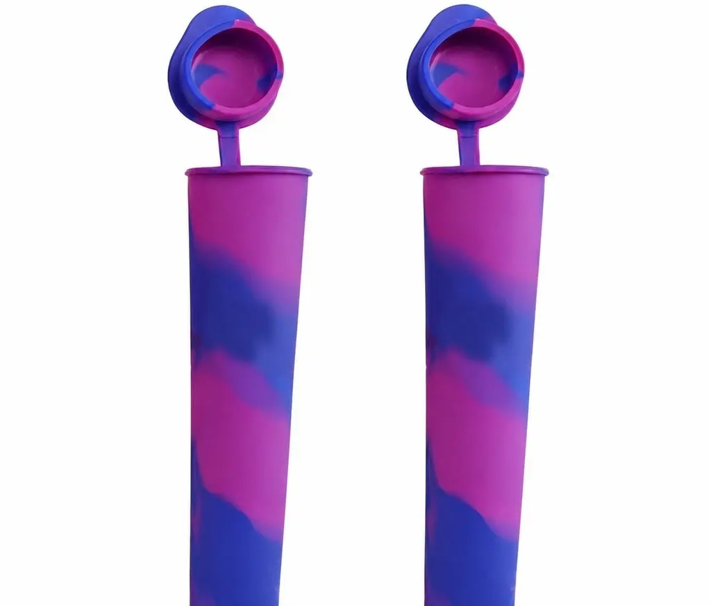 2Pcs Food Grade Silicone Ice Cream Molds for DIY Ice Pop Homemade Treats Juice Yogurt Fruit Puree Jellies Ice Pops