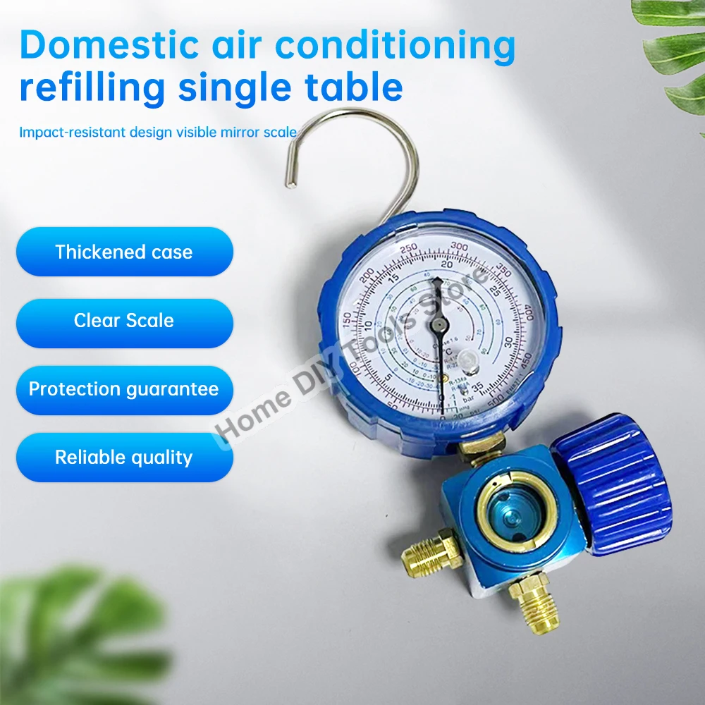 500/800PSI Air Condition Gauge Refrigerants Manifold Manometer Refrigerant Filling Instrumentation Tool 1/4 interface