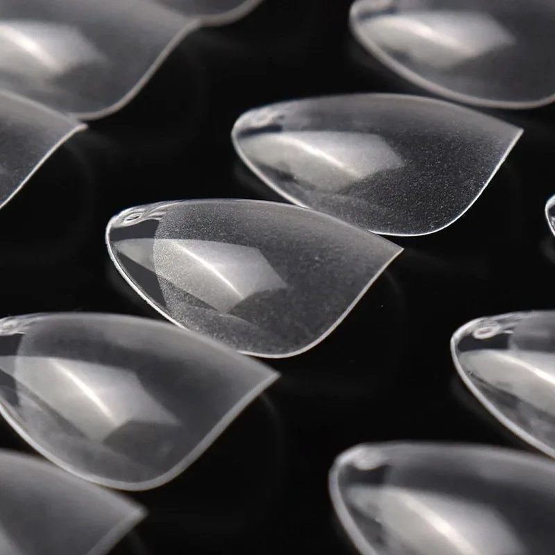 120 piezas uñas postizas almendra extra cortas de gel suave esculpidas, hechas a medida para lechos ungueales pequeños 4