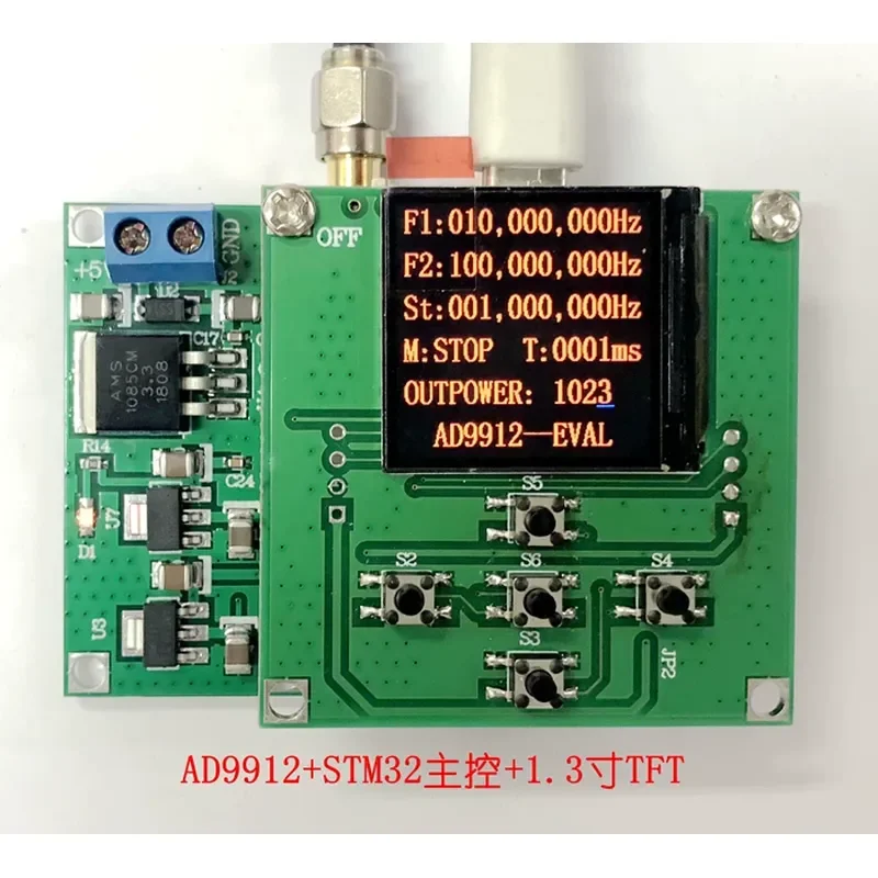 for AD9912 DDS Synthesizer 1GSPS Sweep Frequency 400MHz Sine Wave Output Module Direct Digital Synthesis Board