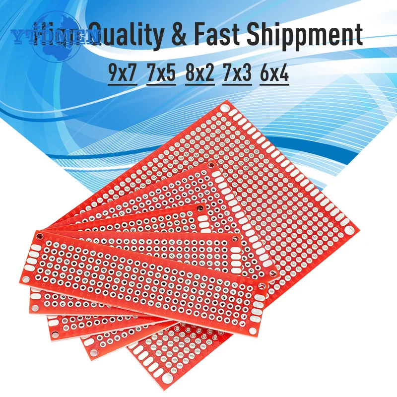 1/5/10pcs Double Sided PCB Board DIY Universal Circuit Boards Red 2x8cm 3x7cm 4x6cm 5x7cm 7x9cm Prototype Board Free Shipping