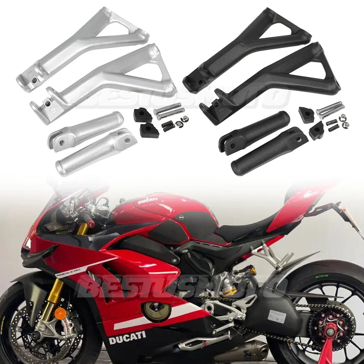 

Motorcycle Parts Passenger Rear Foot Pegs Bracket Pedal For Ducati Panigale V4/S 2018 2019 2020 2021 2022