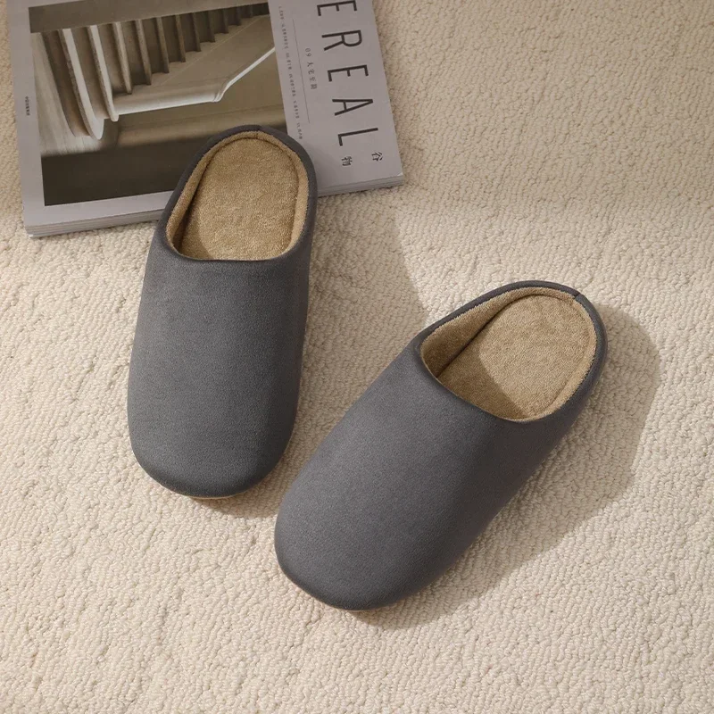 شباشب كلاسيكية للرجال والنساء شبشب منزل داخلي للجنسين أحذية صامتة ناعمة مضادة للانزلاق أحذية شتوية مريحة مسطحة من إسفنج الذاكرة