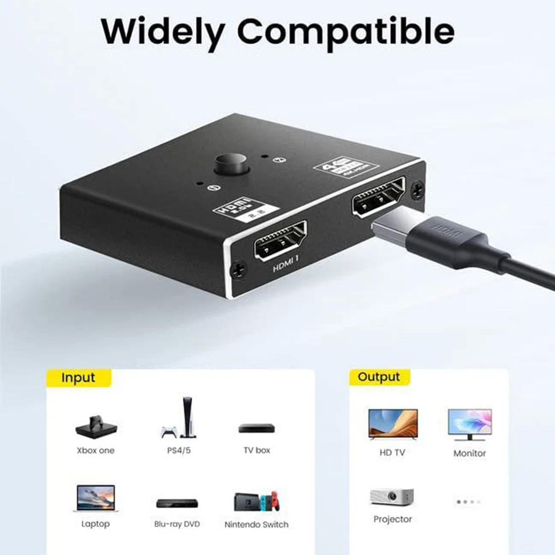 HDMI 2.0 Switch 4K HDMI Splitter 1 in 2 out