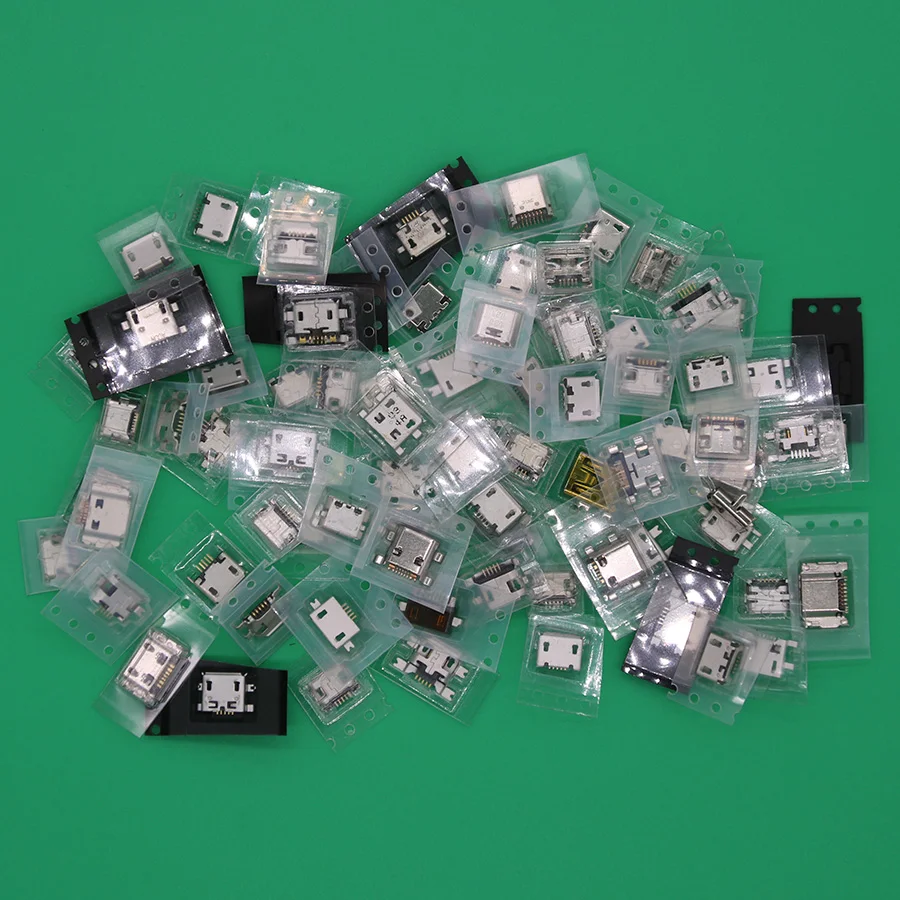 

100models 100Pcs Mini Micro USB Connector Power Charging Port Jack Socket For Samsung Huawei Lenovo Xiaomi Replacement 5pin