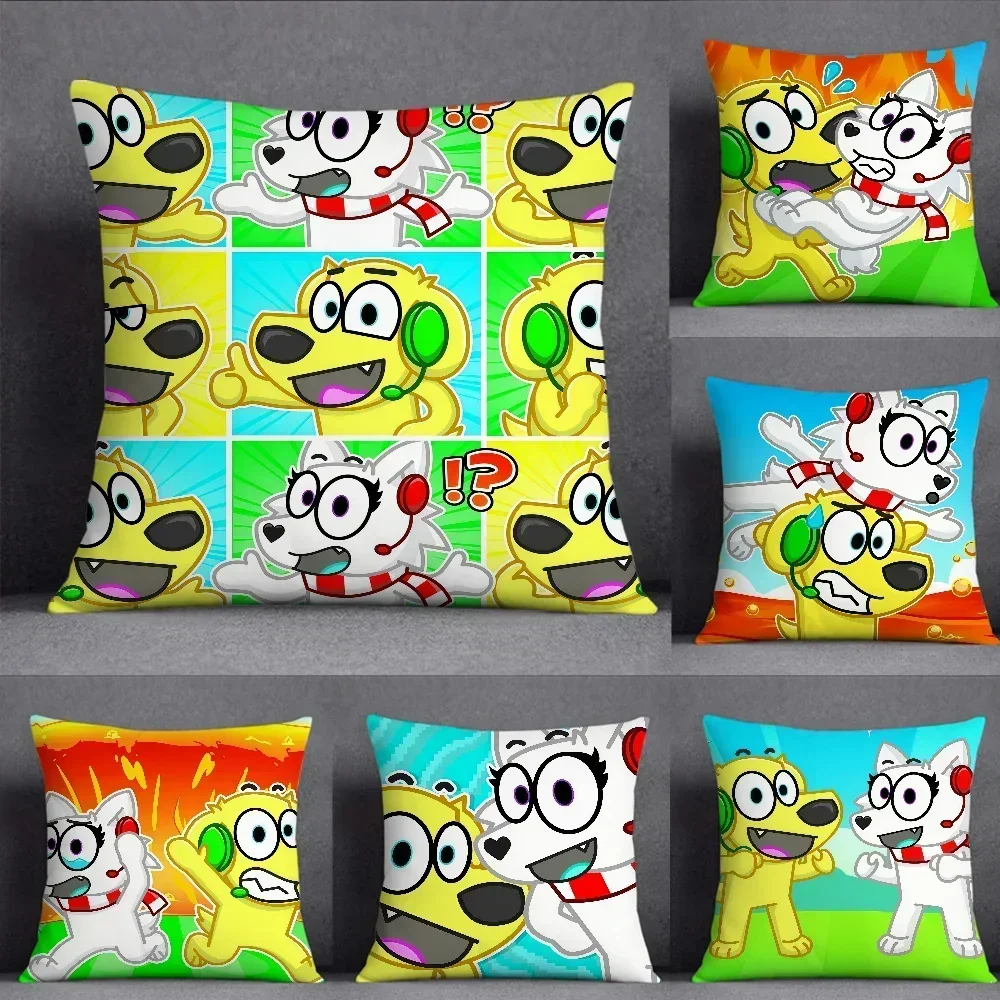 T-Tyler And S-Snowi cushion cover Square Double-Sided Printing Sofa Cushion Cover Pillowcase Bedroom Bedside