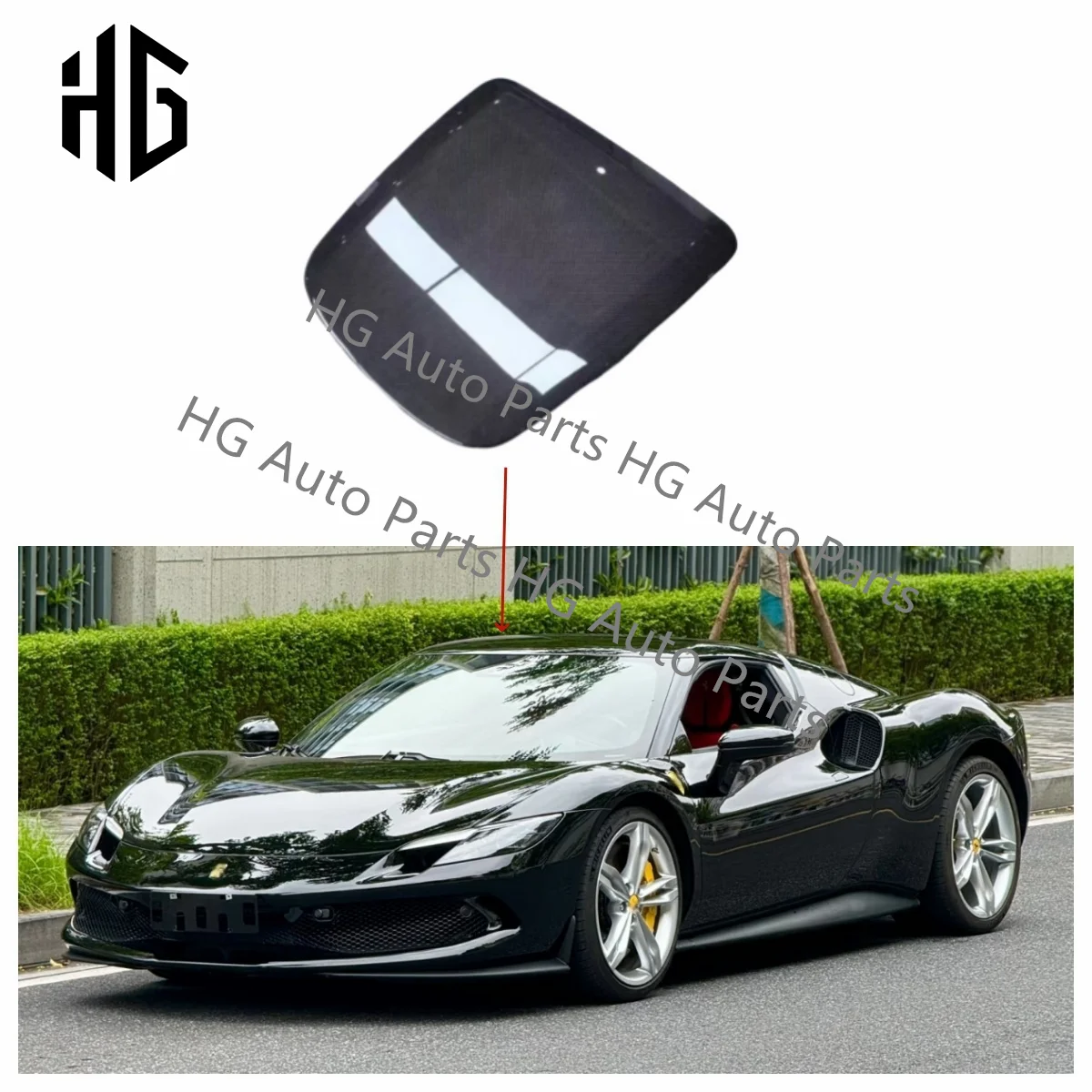 

OEM style high carbon fiber rear engine cover decoration interior trims for ferrari 296gtb interior trunk hood cover trims