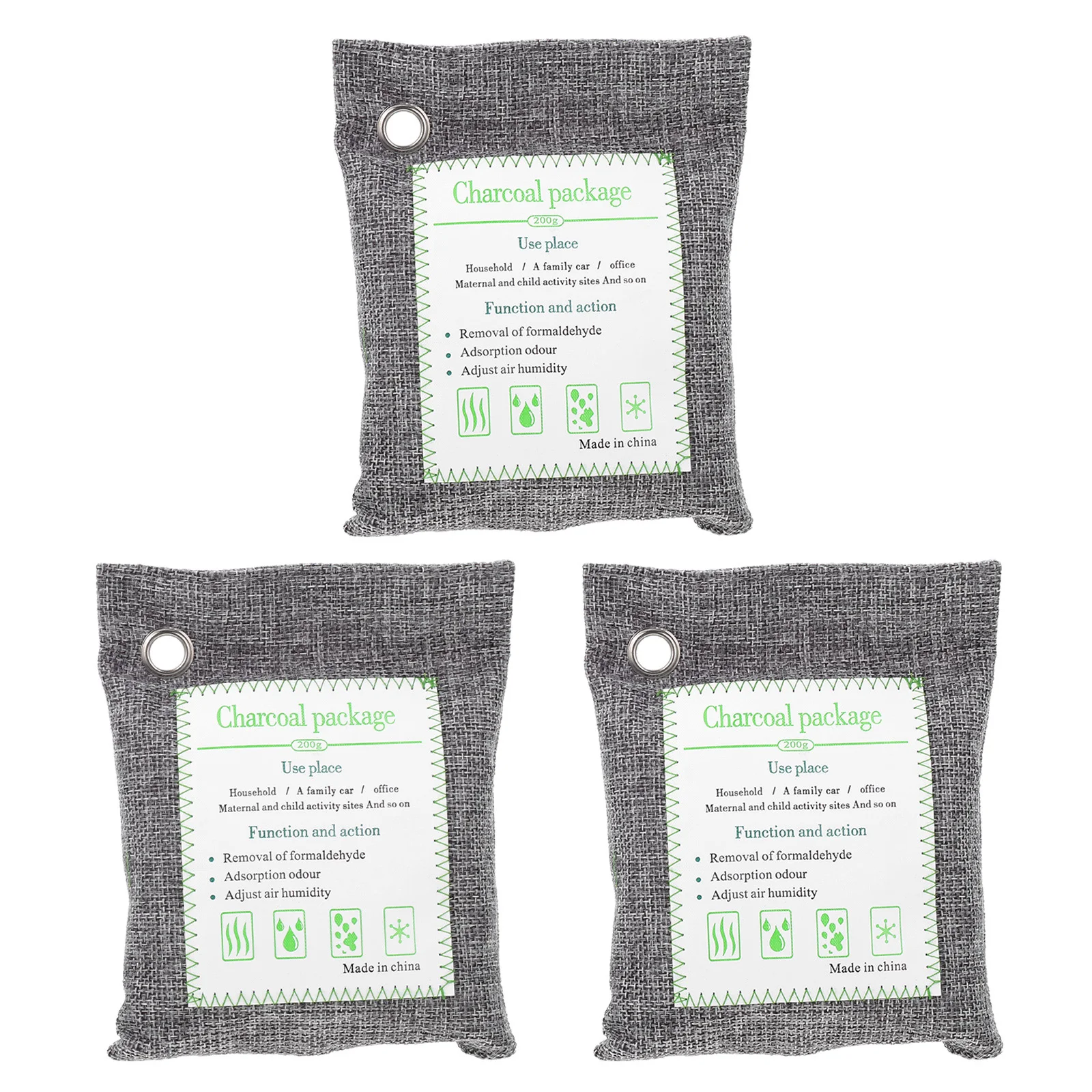 

3 Pcs Charcoal Bag Home Bamboo Bags Fresh Air Purifying Pouch Freshener Linen Odor Absorber for Car