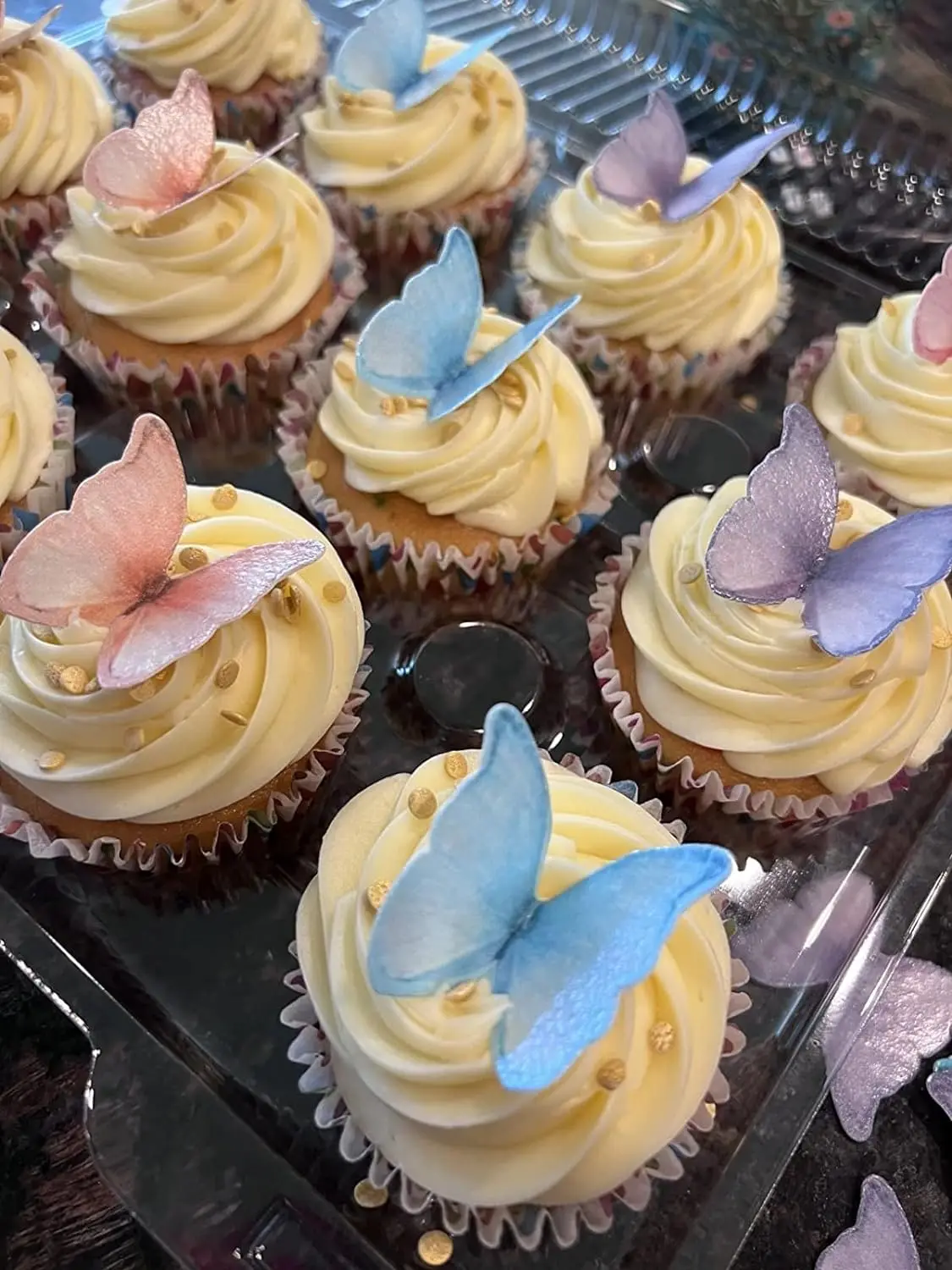 48/160 Stück rosa Schmetterlinge Cupcake Topper Papier Schmetterling Kuchen Topper für Geburtstag Braut Baby Dusche Mädchen Kuchen Dekorationen – Detail 30