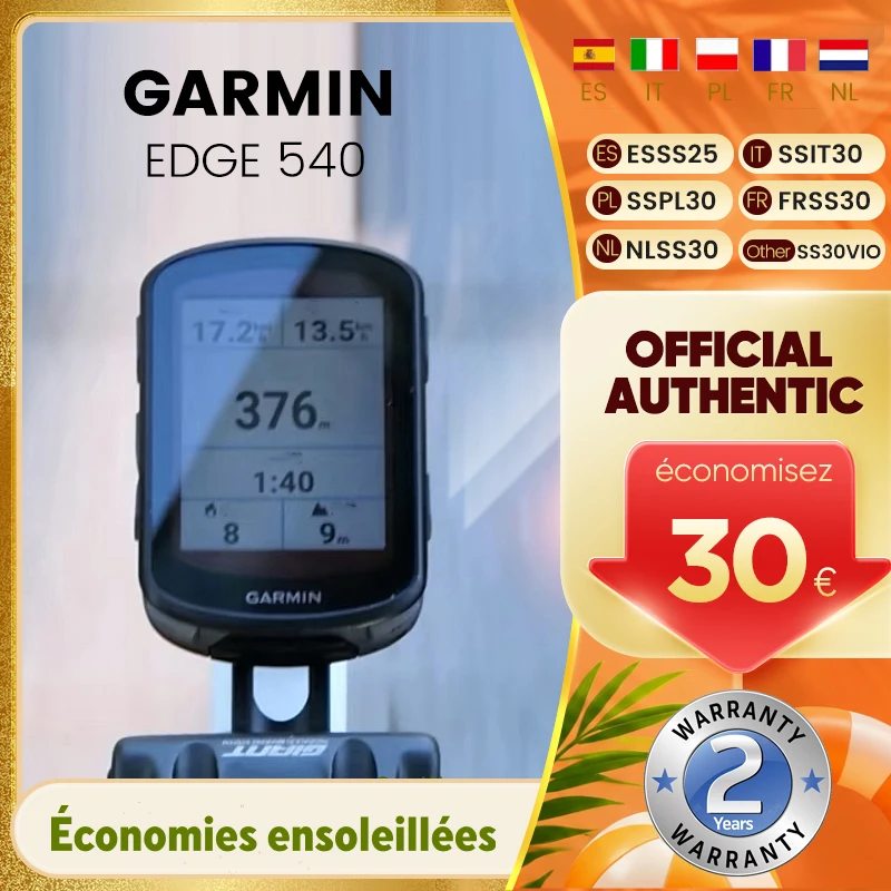 Ordinateur de vélo GPS compact Garmin Edge 540 avec commandes par boutons, navigation avancée et plus encore