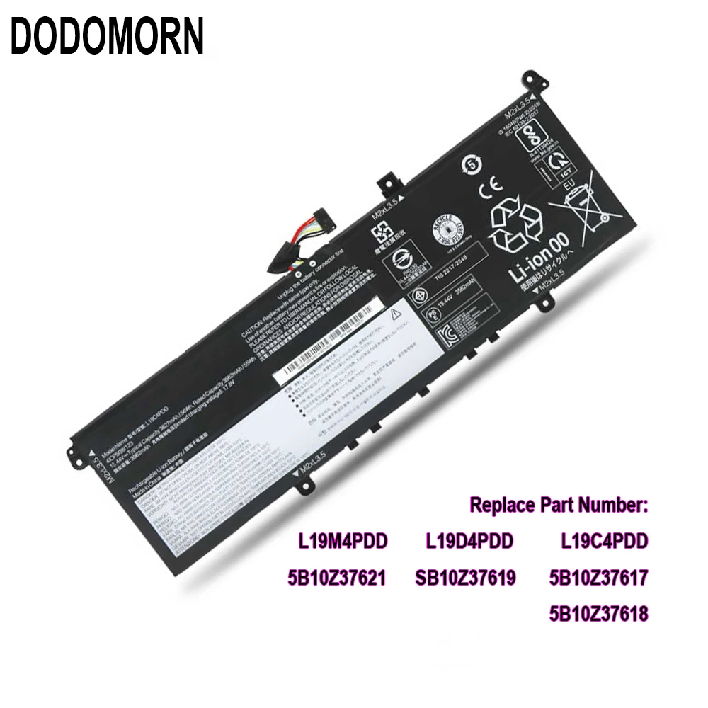 DODOMORN New L19D4PDD L19M4PDD L19C4PDD  Battery For Lenovo 5B10Z37621 SB10Z37619 5B10Z37617 5B10Z37618 ThinkBook 13S 14S G2 ITL