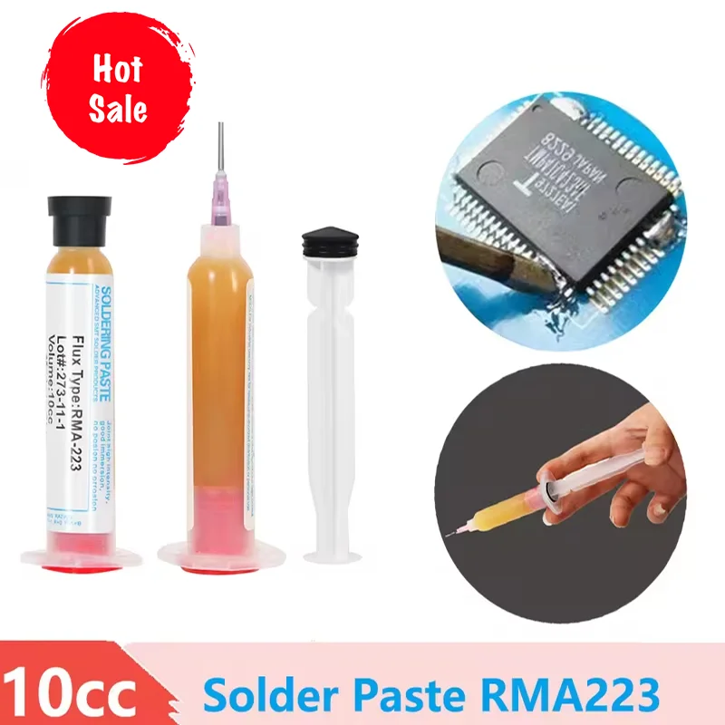 

1Pcs 10cc Solder PCB SMD Soldering Paste Flux Grease RMA223 RMA-223 for Chips Computer Phone LED BGA SMD PGA PCB DIY Repair Tool