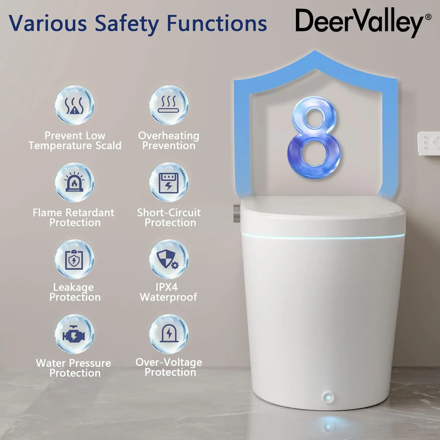 Smart Toilet,One Piece Tankless Toilet with Bidet Built in Smart Bidet Toilet with .28GPF Auto Flush, Heated Seat,Remote Control