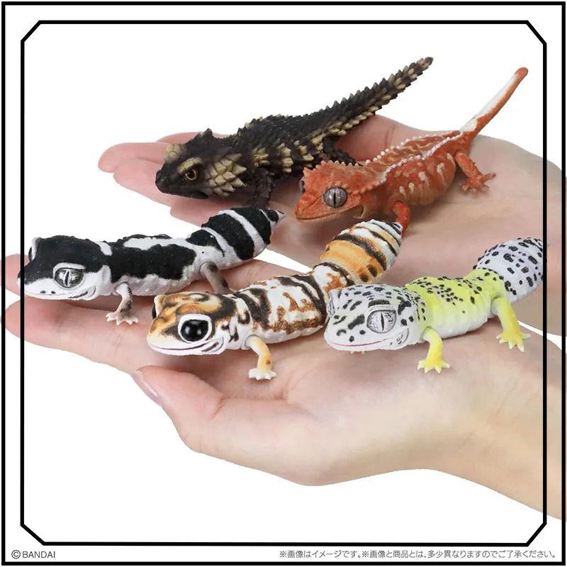 

Common Leopard Gecko BANDAI Biological Encyclopedia Gashapon Miniaturization Climbing Pets Action Figure Model Toys