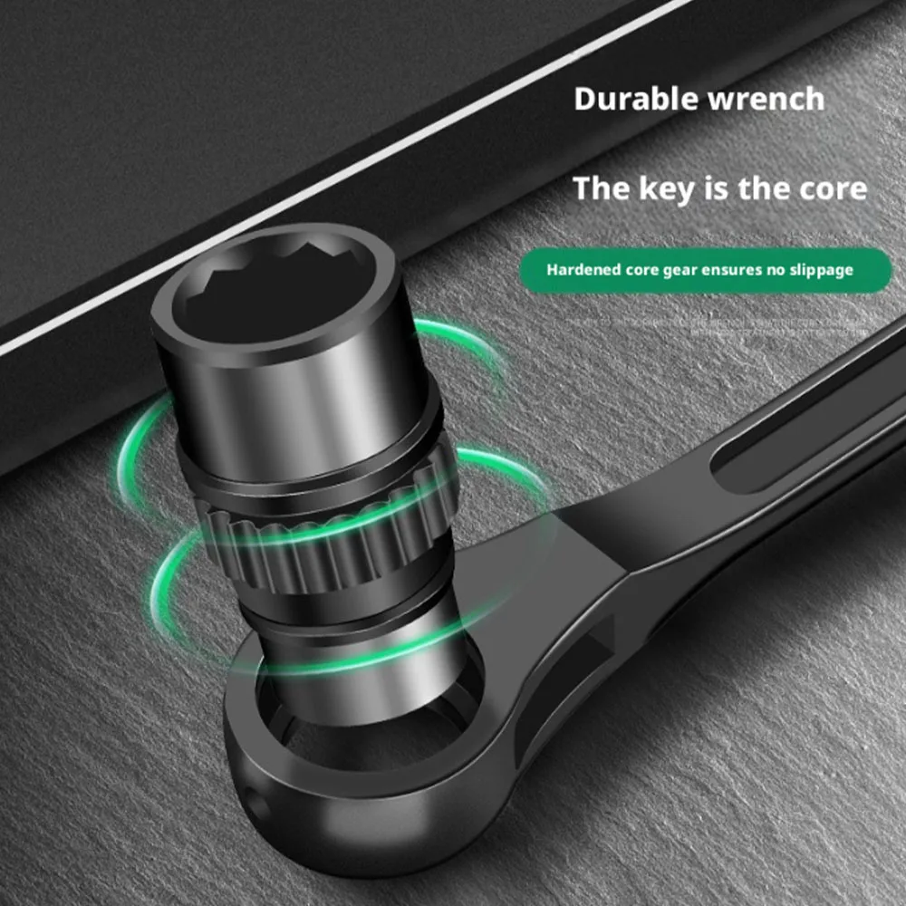 10-32mm Bidirektionaler Ratschenschlüssel, Multifunktionaler Punktadapter mit verstellbarem Schraubenschlüssel, Handwerkzeug – Detail 2