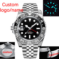 New Custom Men Corgeut Logo Mechanical Wristwatch Luminous GMT Watch NH34Movement Sapphire Glass 10Bar Male Clock Reloj Hombre