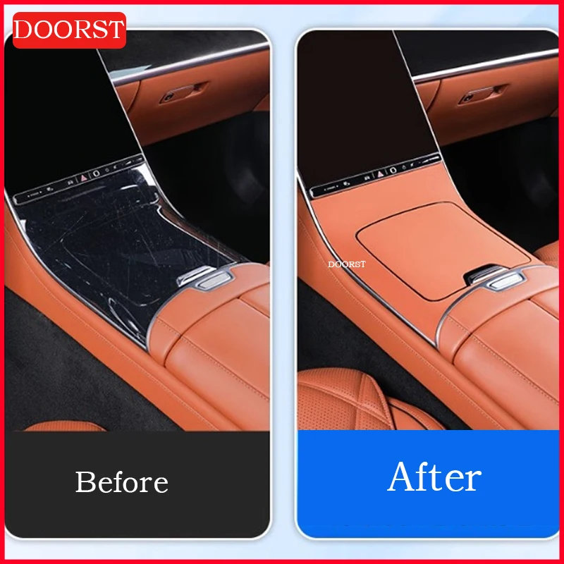 For Mercedes Benz S Class W223 S400 S450 S500 Center Console Silicone Panel Cover Trim Frame Interior Modification Accessories 2