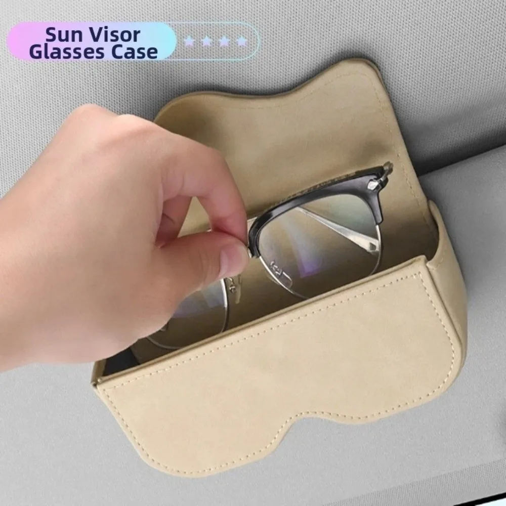 

Scratch Resistant Car Eyeglasses Case Shock-proof Space-Saving Sun Visor Glasses Clip Anti-Scratch Protective Box