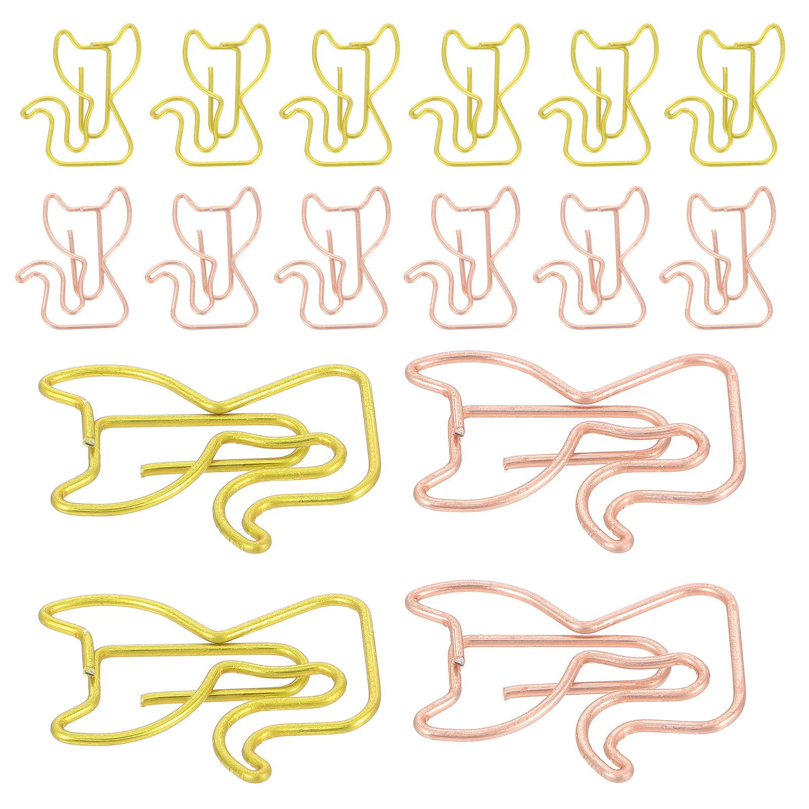 30Pcs Cat Shaped Paper Clips Unique Design Decorative Wire Clips for Memos Photos Documents Office Home Study Tools
