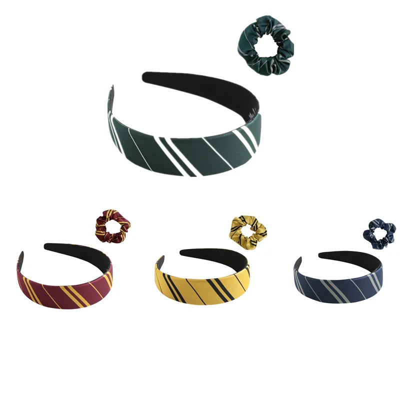 Stripe Wizard Magic School Slytherin Hair Rope Cosplay Head Wear Scrunchie Headband Hair Accessories Headwear Props Accessories