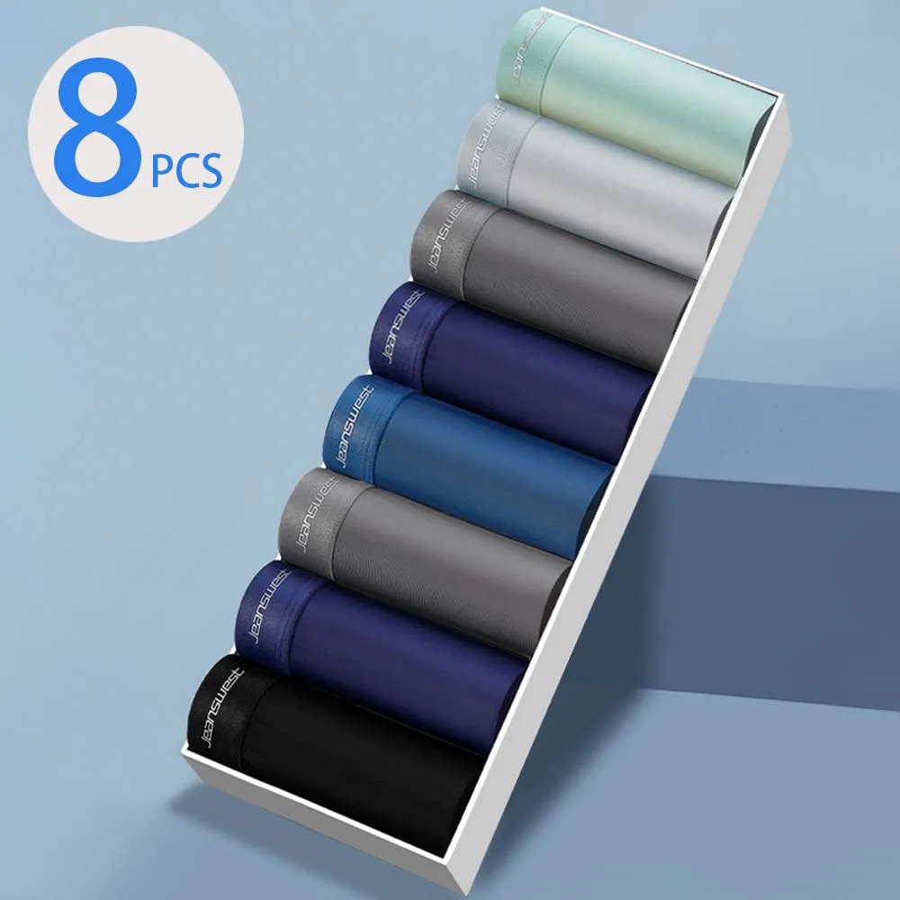 8Pcs Men's Underpants Ice Silk Breathable Men's Clothing Quick-Dry Men's Briefs Smooth Touch Man Underwear Cool Boxers Shorts