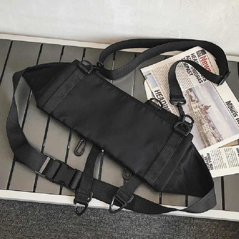 

Поясная сумка унисекс в стиле хип-хоп для уличной моды 2026 года - высококачественная водонепроницаемая нейлоновая сумка через плечо со съемными карманами для повседневных поездок