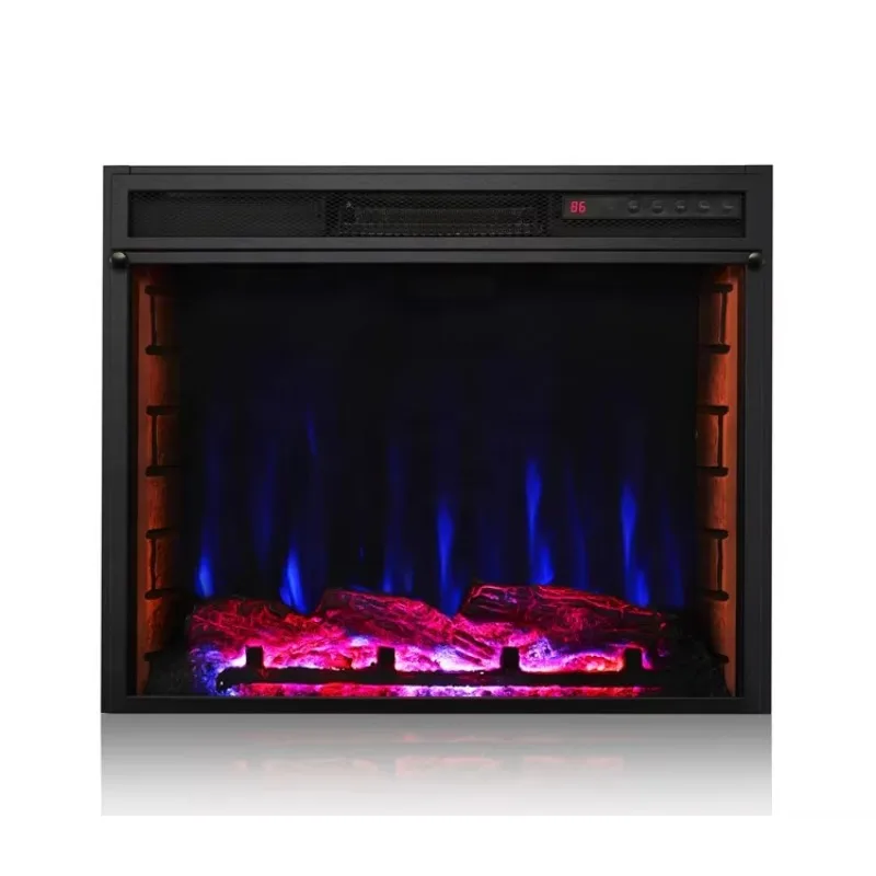【ساخن】مواقد لهب للديكور الحديث وجهاز تحكم عن بعد LED 7 إعدادات لهب مدفأة كهربائية لرف الرخام الداخلي
