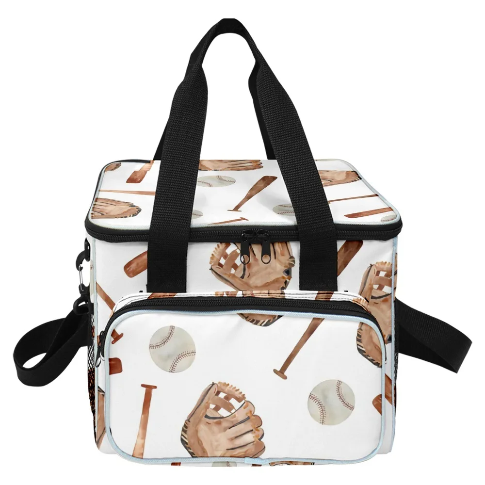 Classico popolare Cool picnic Crossbody Baseball più grande borsa per il pranzo stampa 3D isolamento termico borse per alimenti borse per il ghiaccio